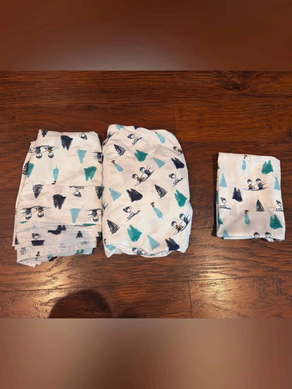 {Berkshire} Blanket Peanuts Snoopy Winter Skiing Full Sheet Set